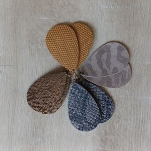 Nickel & Suede Leather Earrings (4 pair)